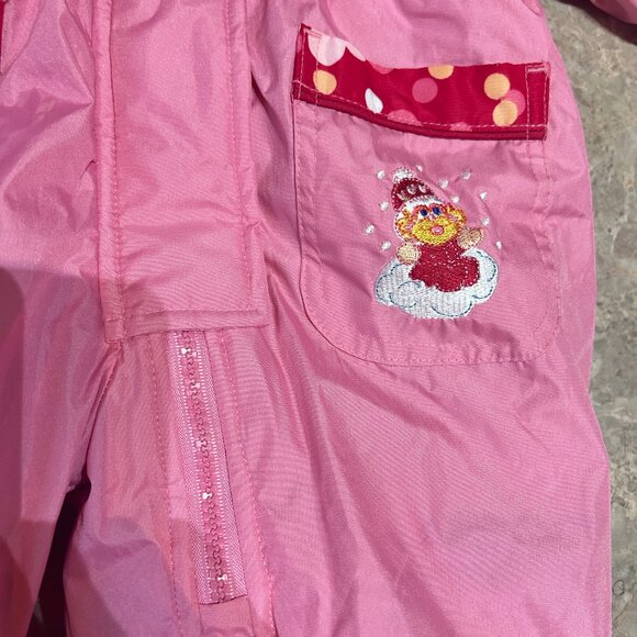 Vintage Sesame Street Zoe Pink Baby Snowsuit 12M Fur Hood Mittens Booties NWOT - Picture 7 of 10